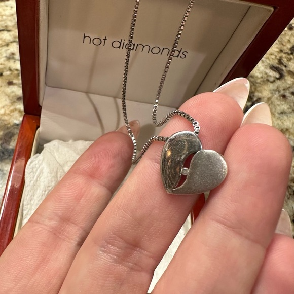 Diamond Necklace and Earring Set | Valentine’s Day Gifts | Sterling Silver Heart - Picture 8 of 12